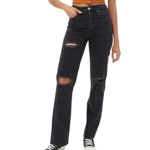 Aeropostale 90’s Baggy Non Stretch Denim Jeans in Dark Distressed Size 4R NWT